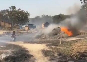 महोत्तरीको मटिहानीमा भीषण आगलागी,