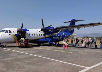 बुद्ध एयरको विमान भद्रपुर विमानस्थलको रन-वेबाट चिप्लियो