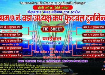 गोलबजारमा वडा अध्यक्ष कप फुटबल प्रतियोगिता हुने ।
