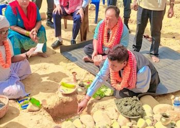 नगर प्रमुख श्रेष्ठद्वारा भुल्कियाको जनता आधारभूत विद्यालय भवनको शिलान्यास